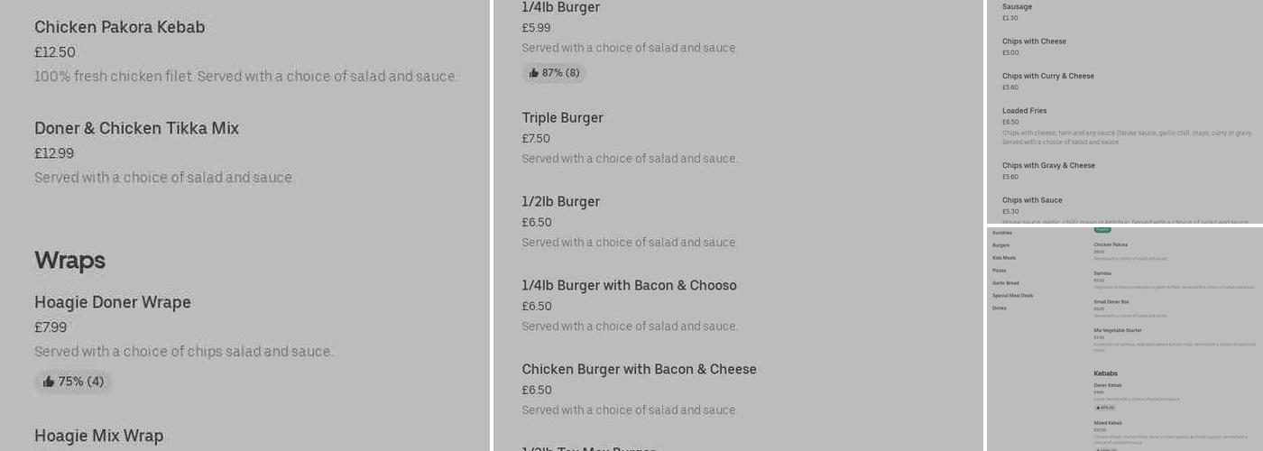 ballymena kebab and pizza house Menu