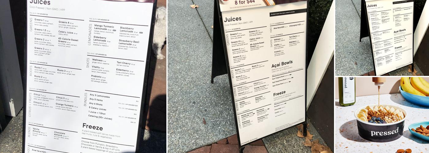 Pressed Juicery Menu