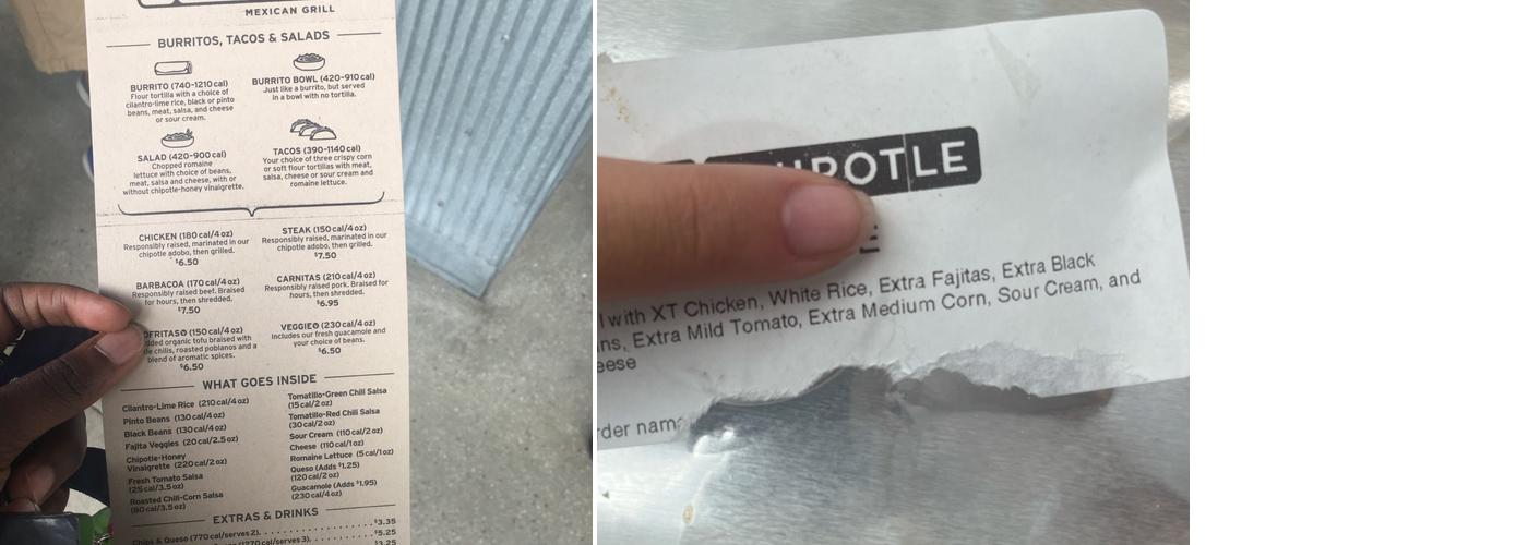 Chipotle Mexican Grill Menu