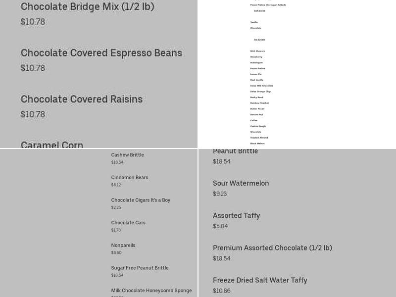 Liled's Candy Kitchen Menu