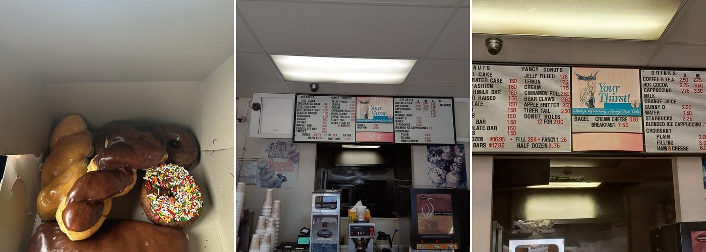 Sunrise Donuts Menu