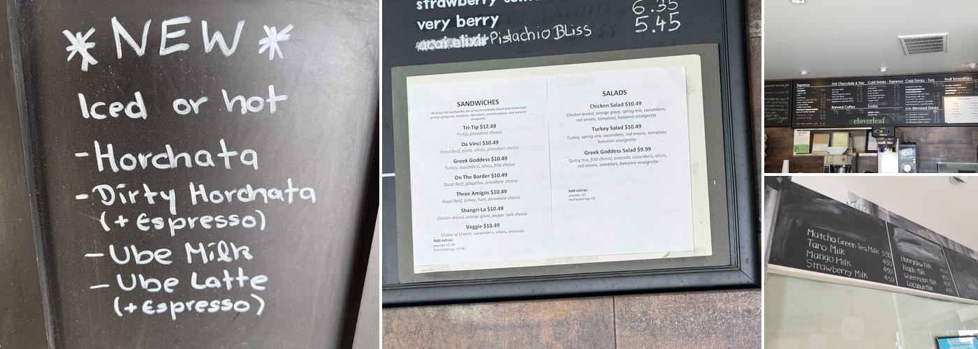 Cloverleaf Coffee & Bakery Menu