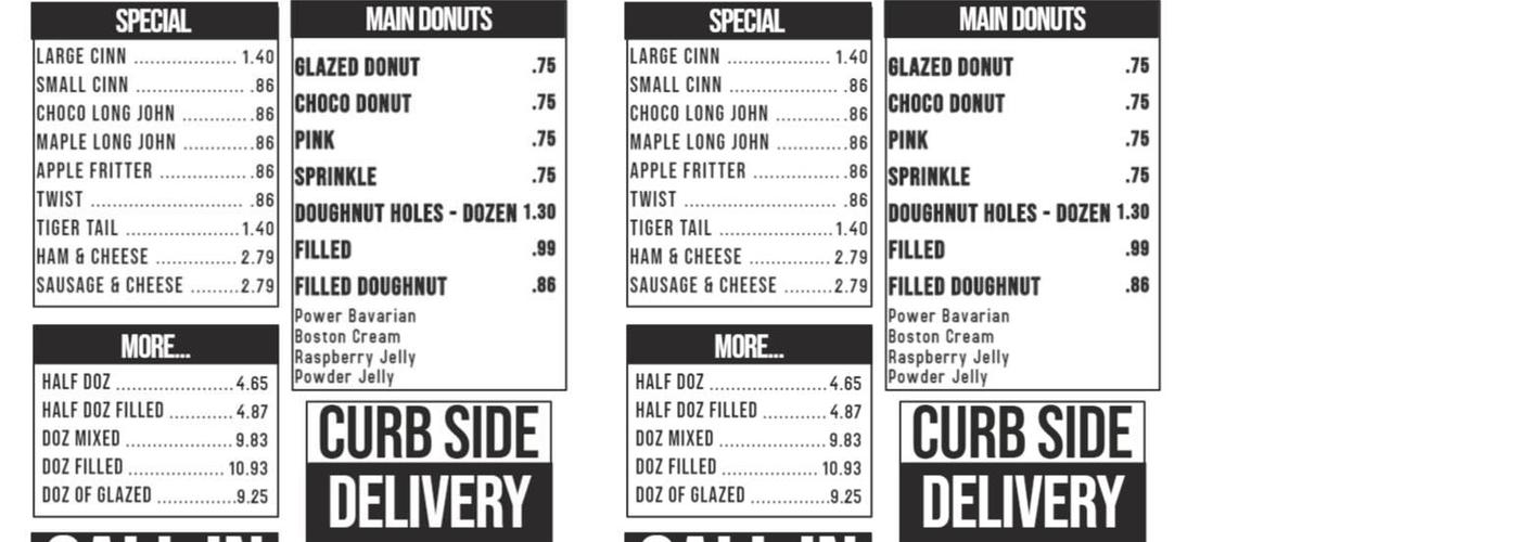 Molly's Donuts Menu