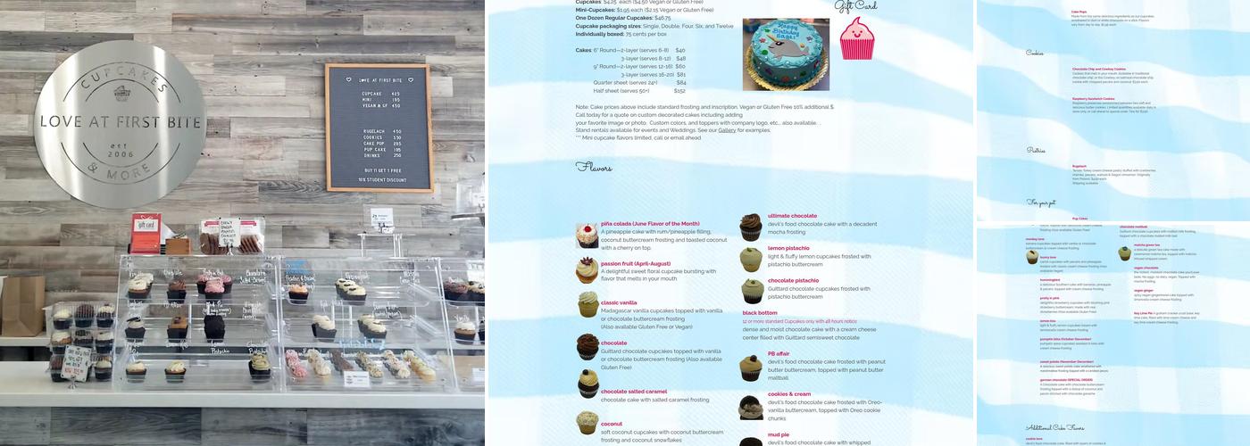 Love at First Bite Bakery Menu