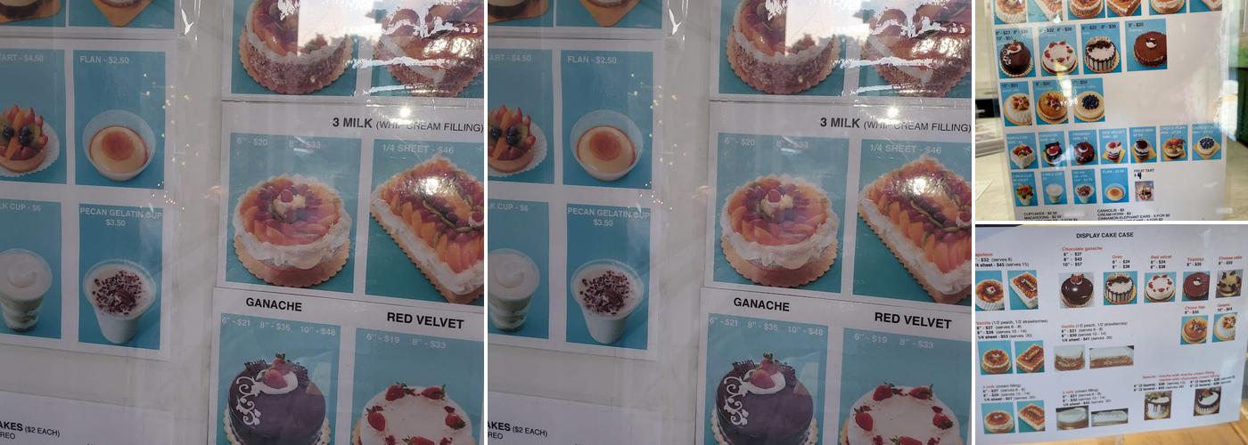 Candle Light Bakery Menu