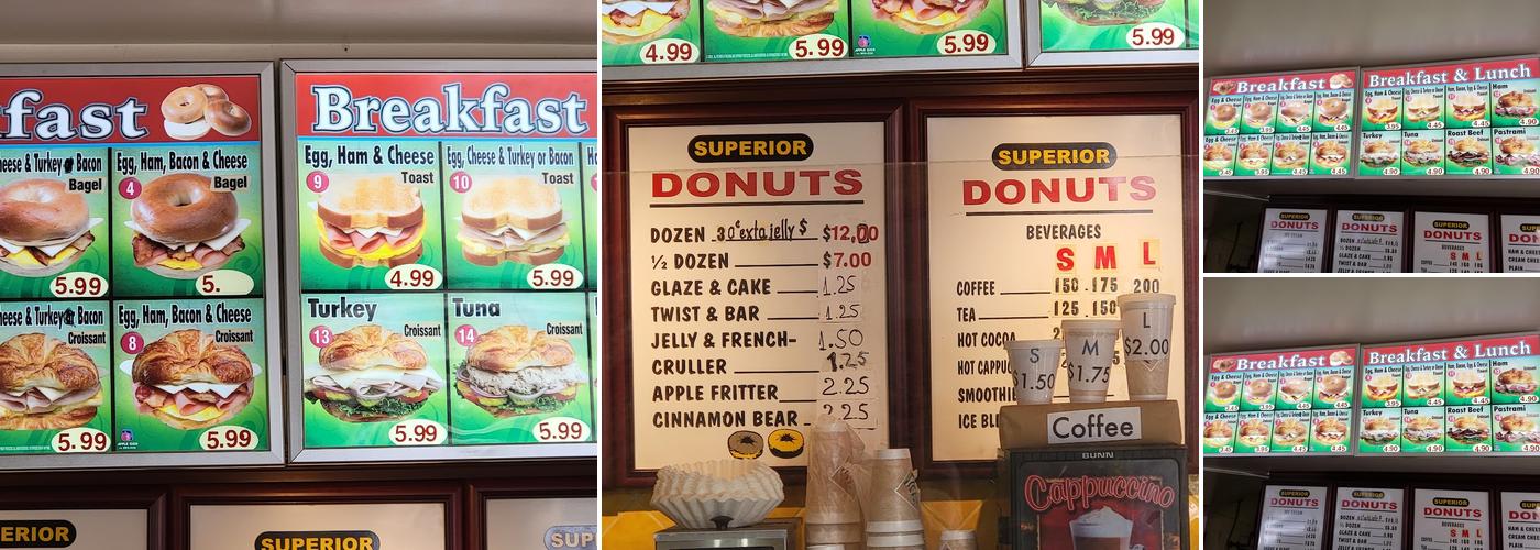 Superior Donuts Menu