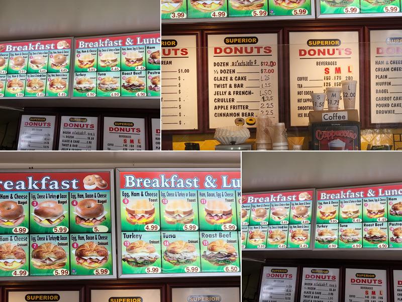 Superior Donuts Menu