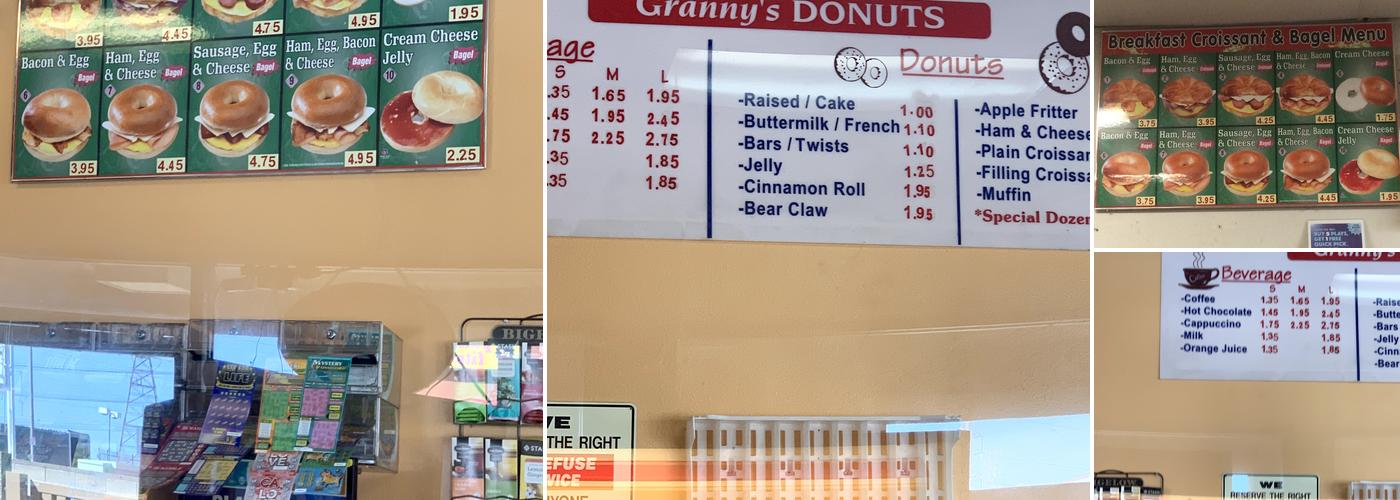 Granny's Donuts Menu