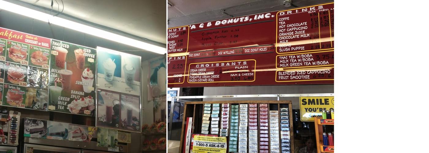 A & B Donuts Menu