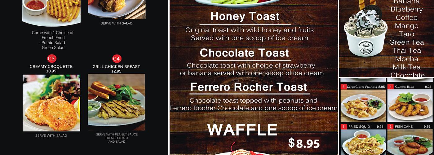 Cate's Corner Menu
