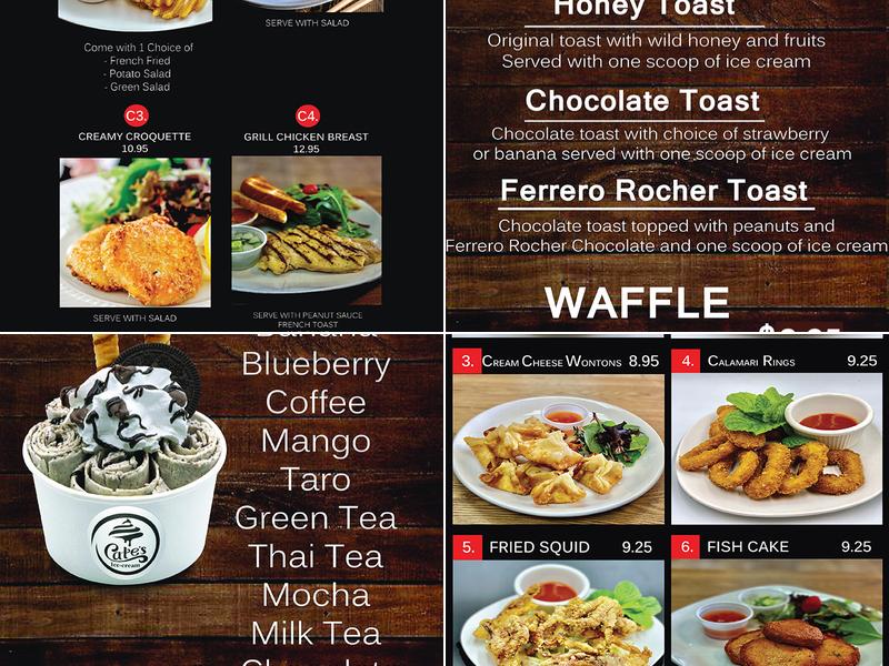 Cate's Corner Menu