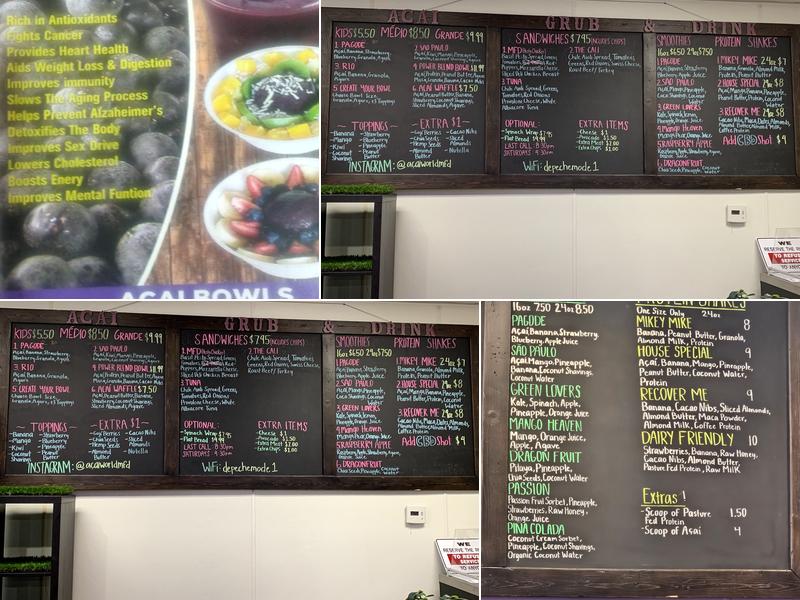 Acai World Menu