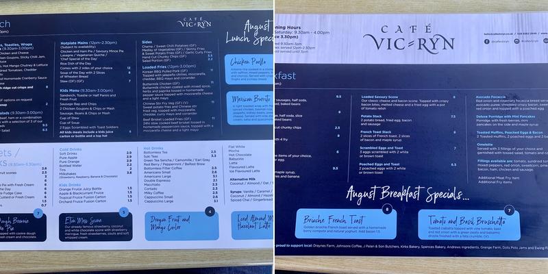 Vic-Ryn Lisburn Menu