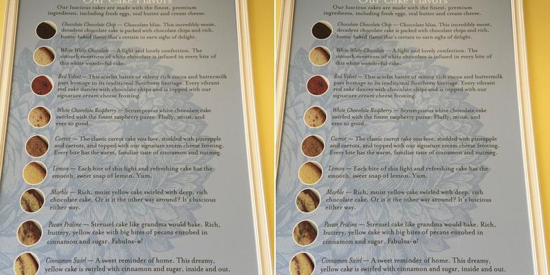 Nothing Bundt Cakes Menu