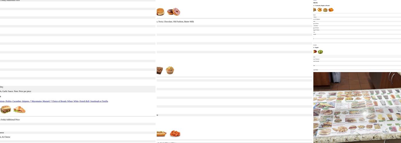 Balboa Bakery & Deli & Donuts Menu