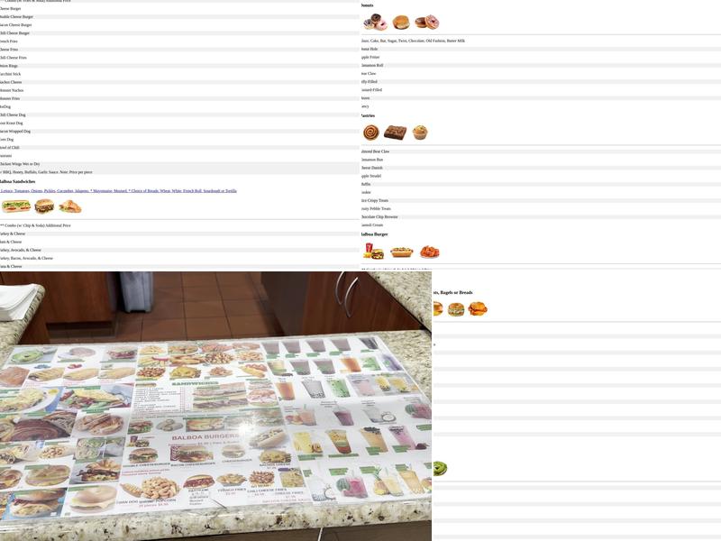 Balboa Bakery & Deli & Donuts Menu