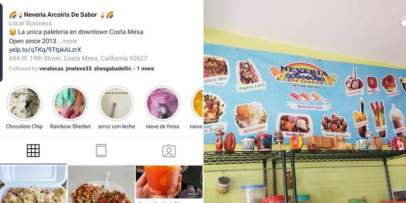 Neveria Arcoiris de Sabor Menu