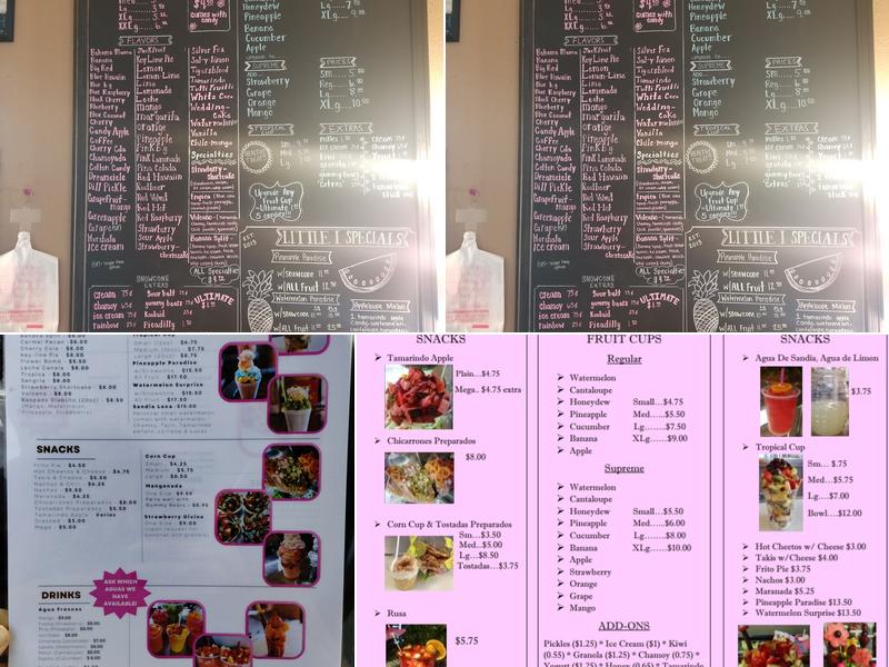 Little I's Snow Cones & Treats Menu