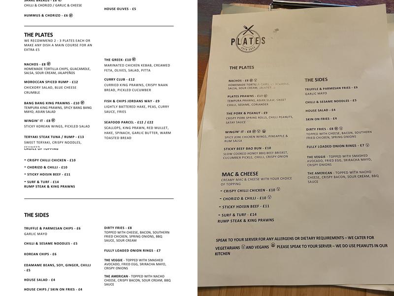 Plates Plymouth Menu