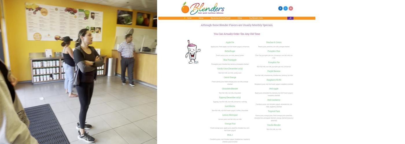 Blenders In The Grass-Paradise Menu