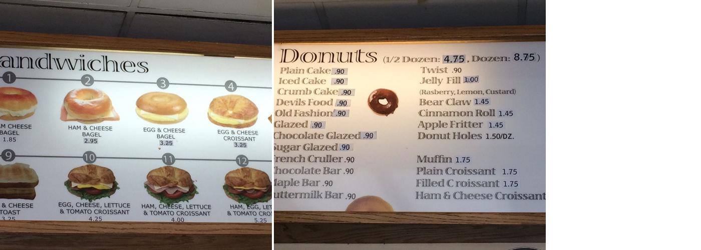 AMA Donuts Menu