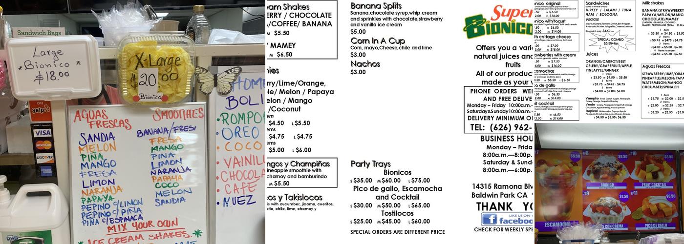 Super Bionicos Menu