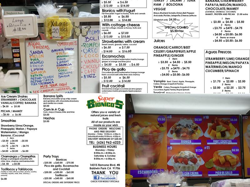 Super Bionicos Menu