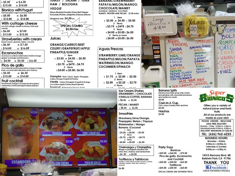 Super Bionicos Menu