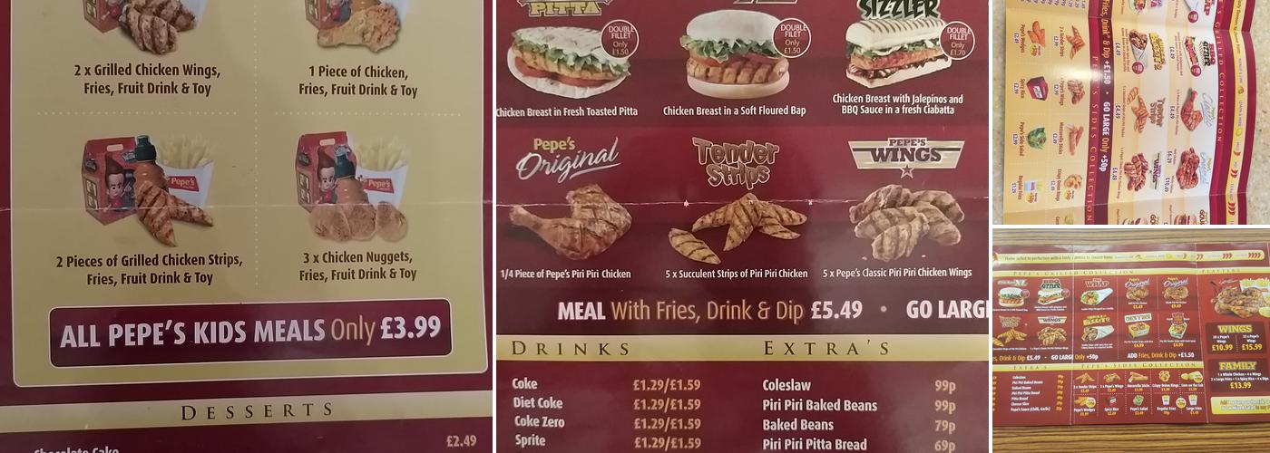 Pepe's Piri Piri Menu