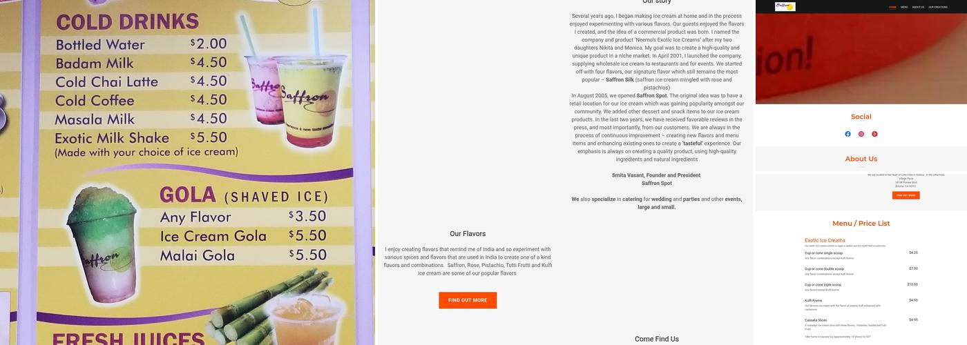 Saffron Spot Menu