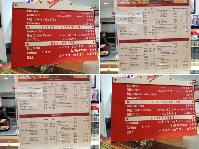 Mrs. Fields Menu