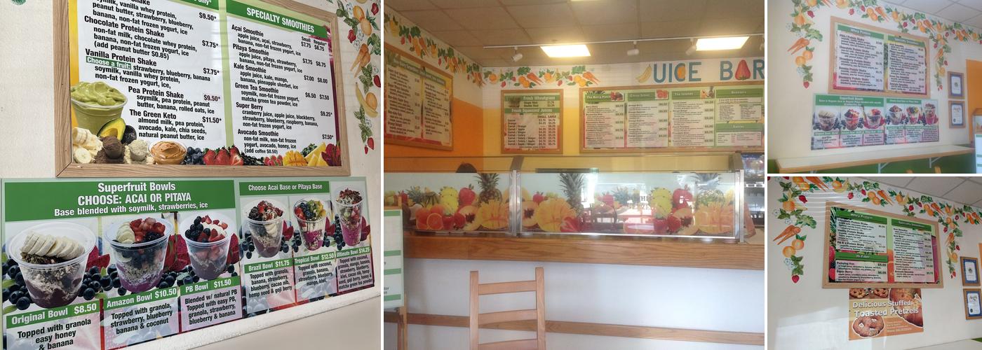 Juice Bar Menu
