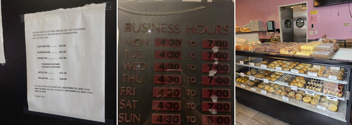 Nanding's Bakery Menu