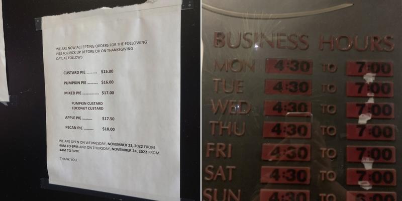 Nanding's Bakery Menu