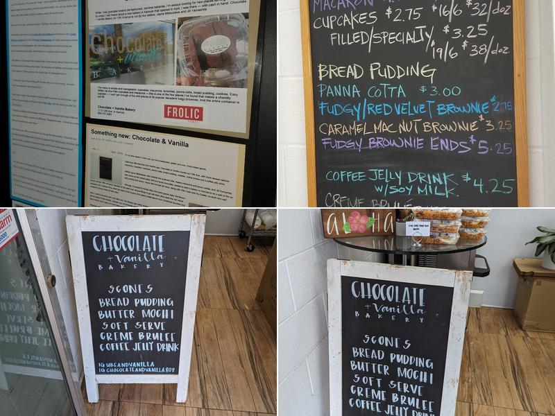 Chocolate And Vanilla Bakery Menu