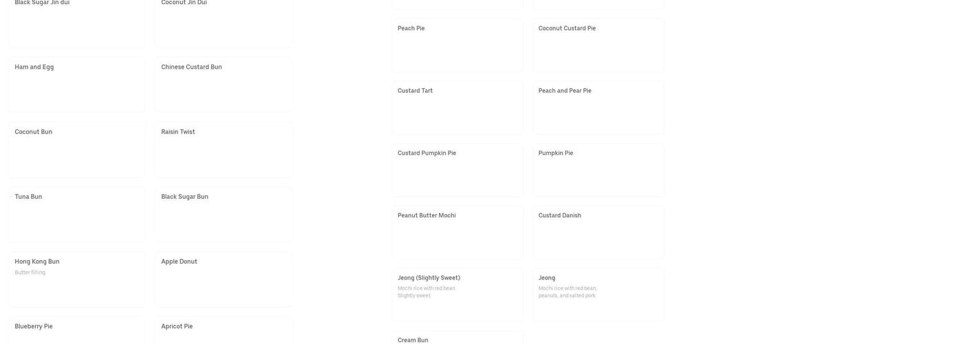 Lee's Bakery & Kitchen Menu