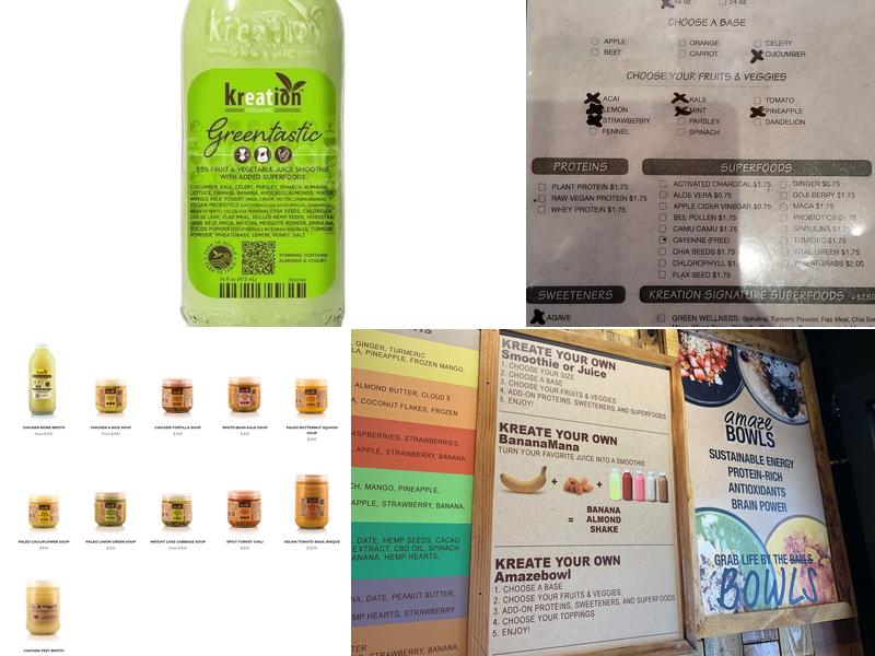 Kreation Organic Juicery & Avoholic Bar - Toluca Lake Menu