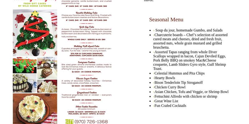 Wild Horse Catering Menu