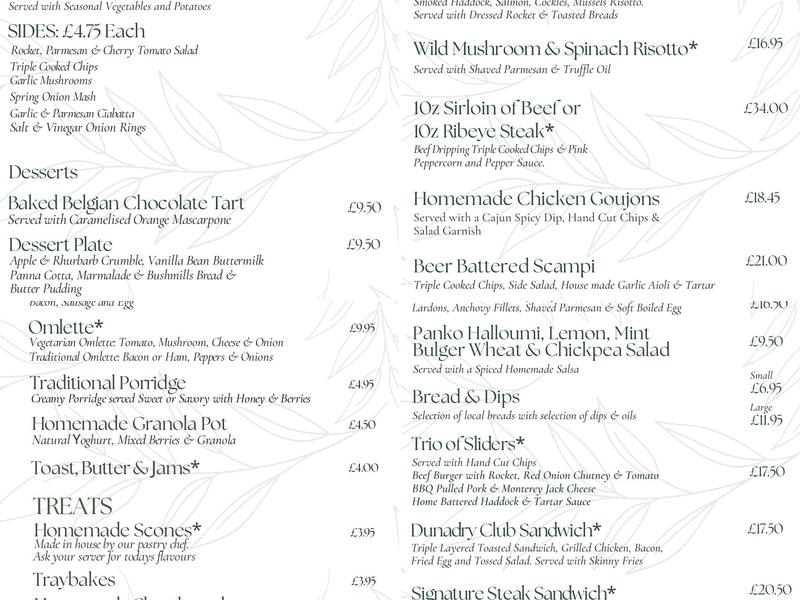 Mill Race Restaurant Menu