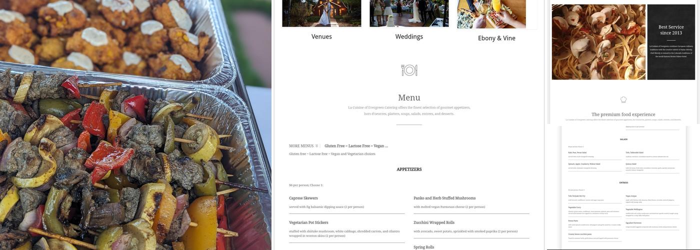 La' Cuisine Of Evergreen Catering Menu