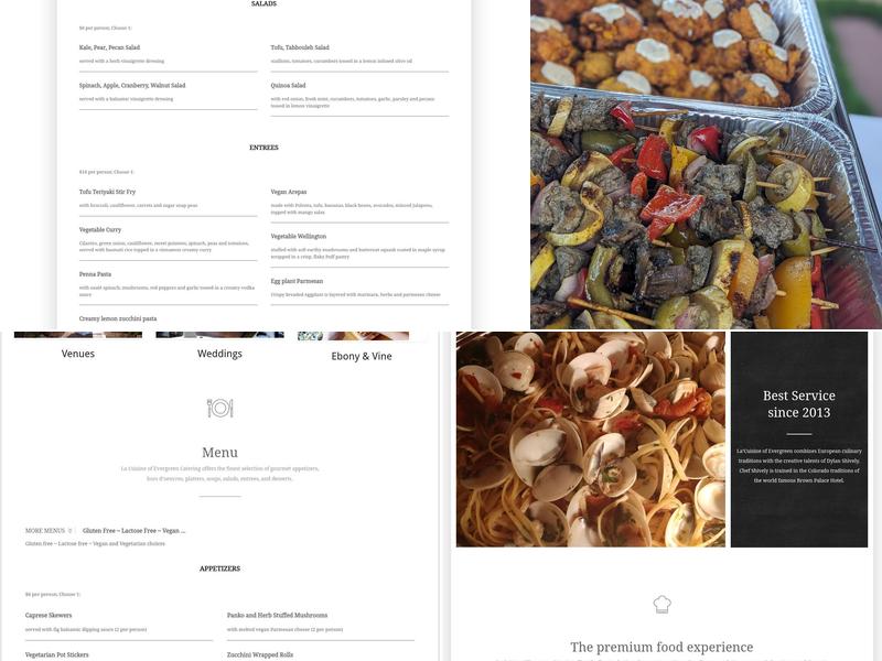 La' Cuisine Of Evergreen Catering Menu