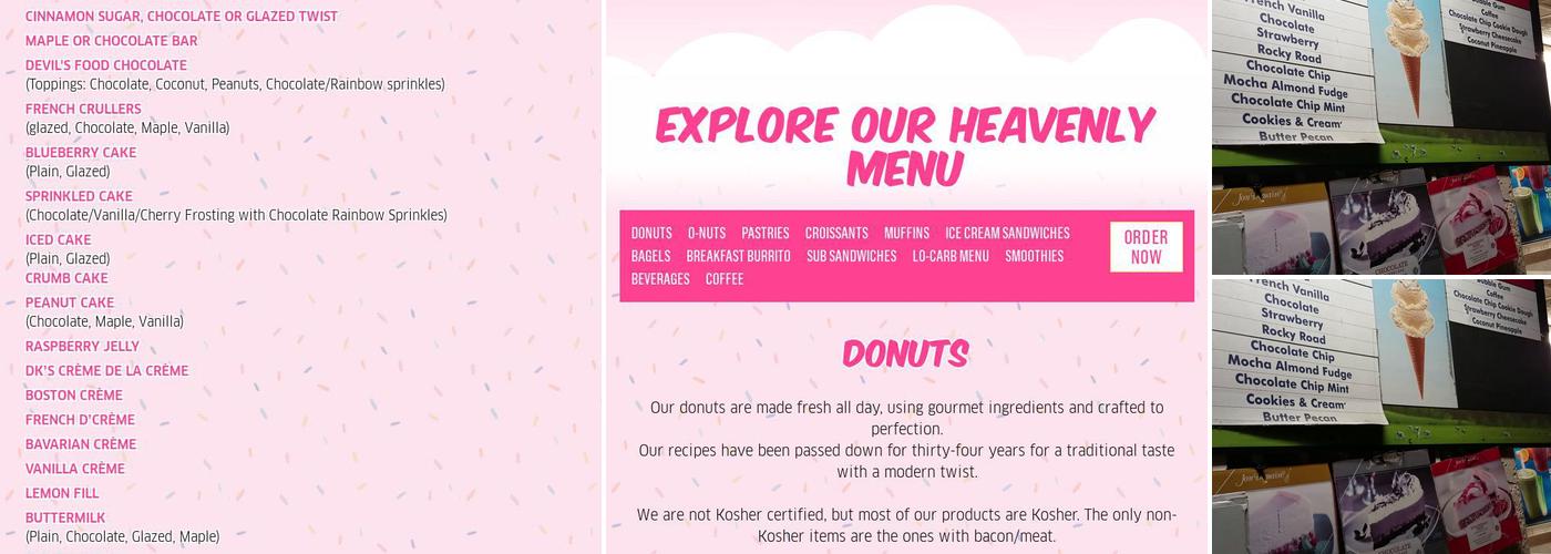 D K Donuts Menu