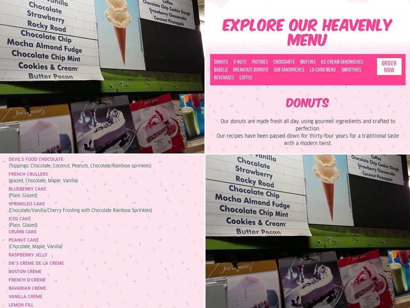 D K Donuts Menu