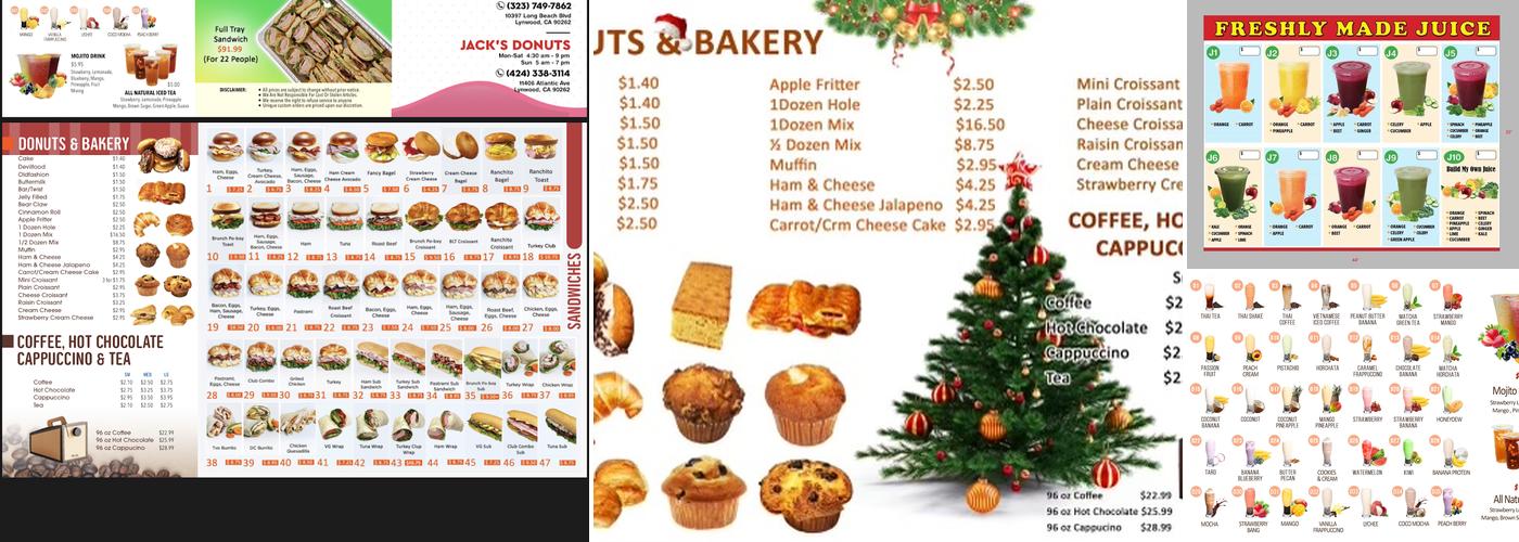 Rainbow Donuts Menu