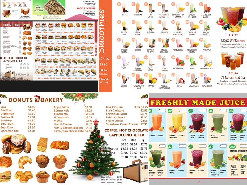 Rainbow Donuts Menu