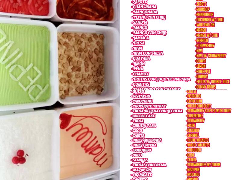 La michoacana PLUS —Huntington Park— Menu