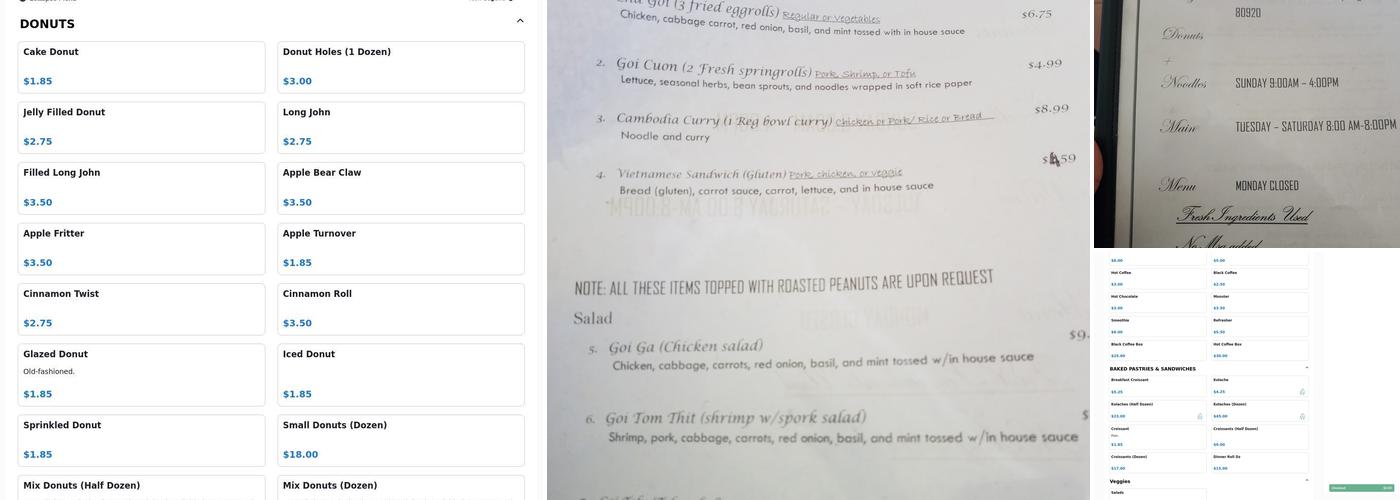 Lily Donuts & Drinks AKA Donuts & Noodles Menu