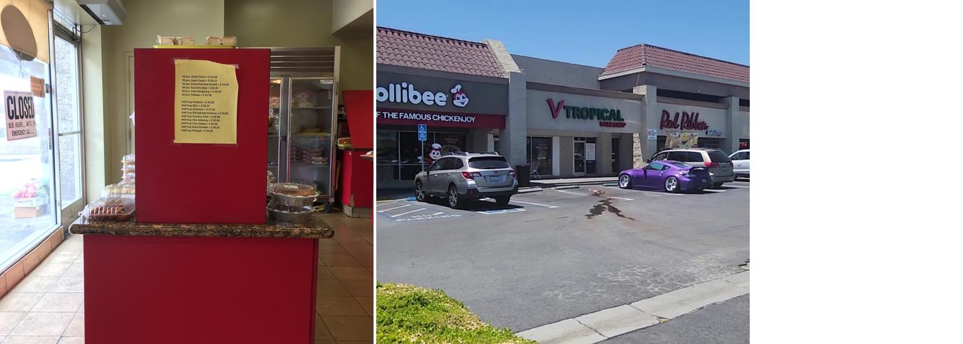 V Tropical Bake Shop Menu