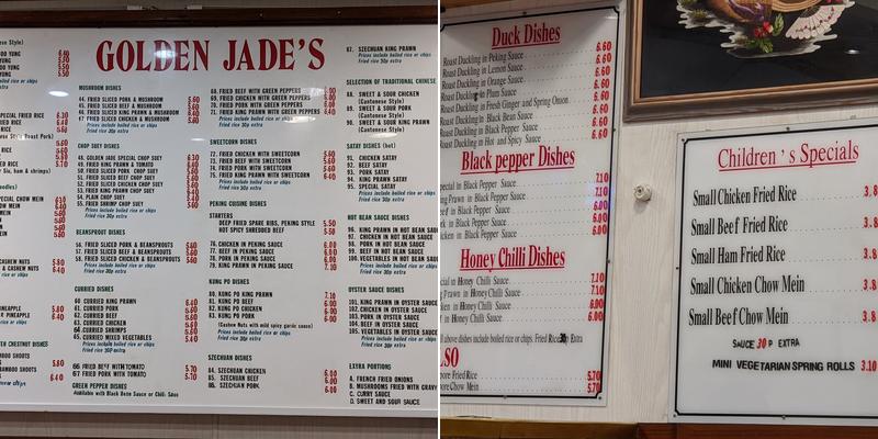 Golden Jade Menu