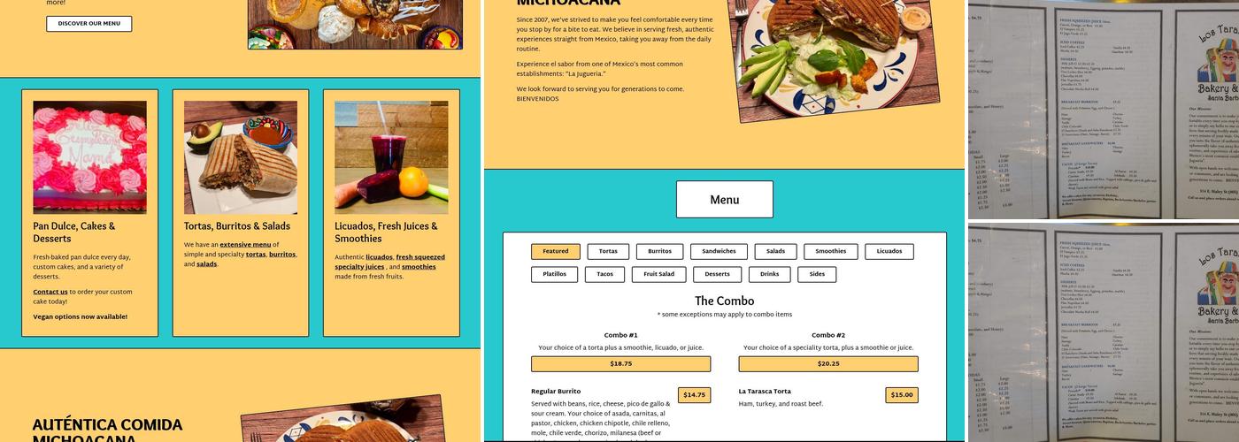 Los Tarascos Bakery and Deli Menu